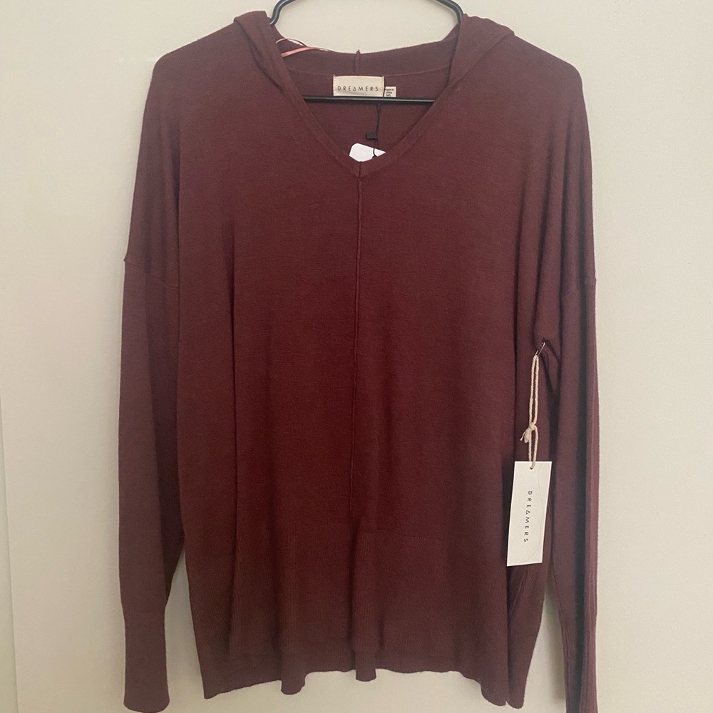 *NWT* Dreamers Maroon V-Neck Sweater